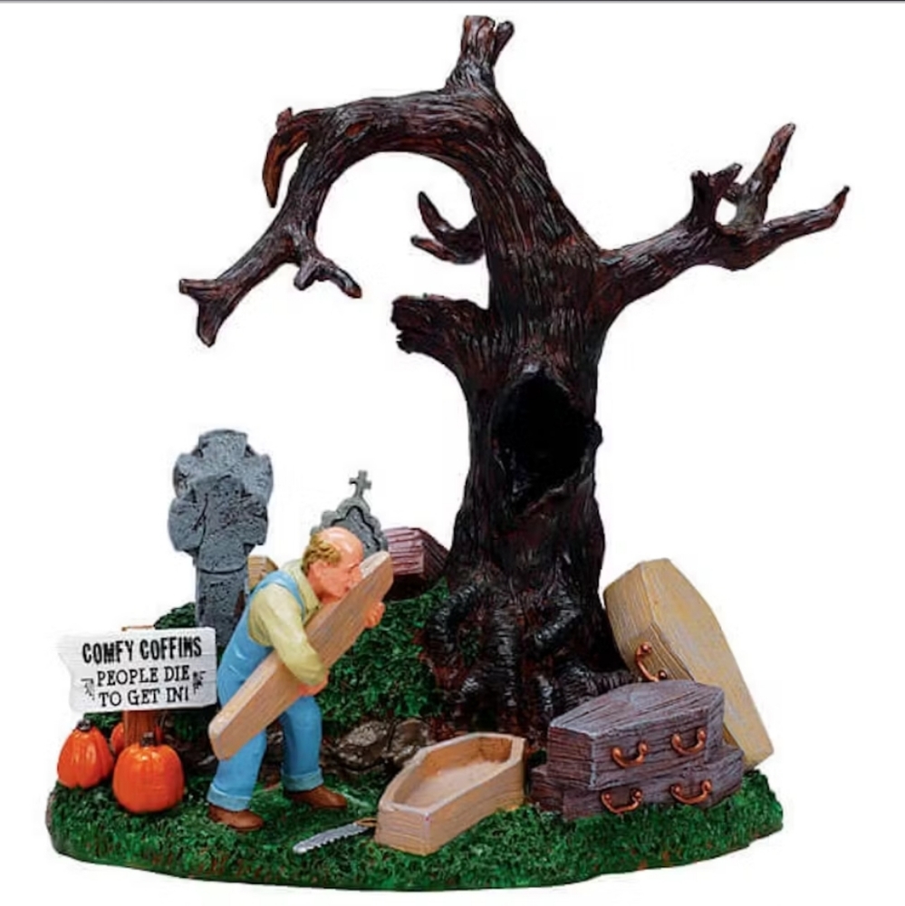 Retired 2007 LEMAX Halloween Spooky Town "COFFIN MAKER" - Picture 5 of 5